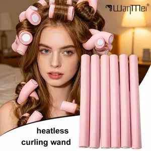 6/Pack Oversize Non Heat Fluffy Wave Curling Wands | Suitable for Overnight Non Heat Curly Hair, Creating Large Wave Hair, Long or Medium Hair Fluffy Hair Sticks, Soft Curling Iron, Used as a Non-destructive Styling Tool