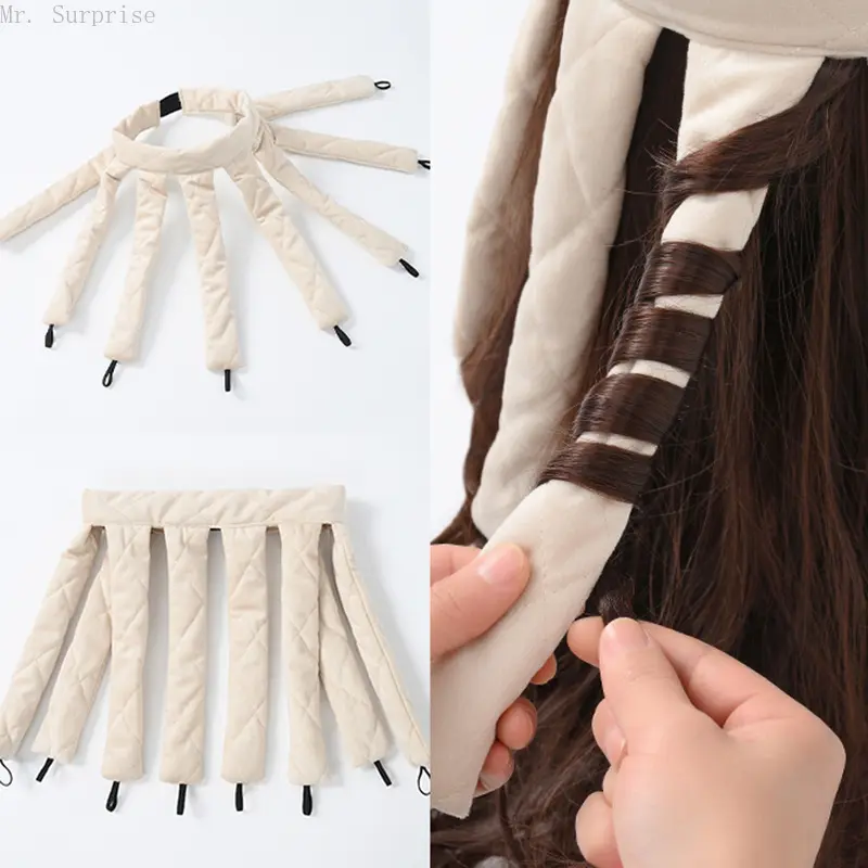 Soft Velvet Octopus Heatless Hair Curler Headband, Portable No Heat Lazy Hair Styling Tool to Make Natural Waves During Sleep