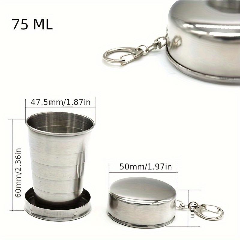 2.54/5.07/8.45oz Stainless Steel Folding Cup, Camping Cookware Retractable Teacups