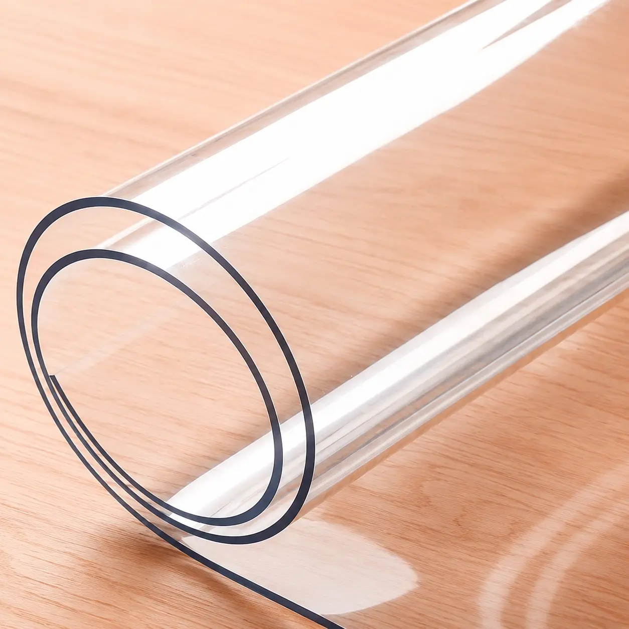 Clear PVC Table Protector, 1mm Thick Transparent Table Cover, Waterproof Oil-Resistant Table Mat, Cut-to-Fit Easy Clean Desk Protector for Dining Table, Kitchen, Office, Home and Surfaces