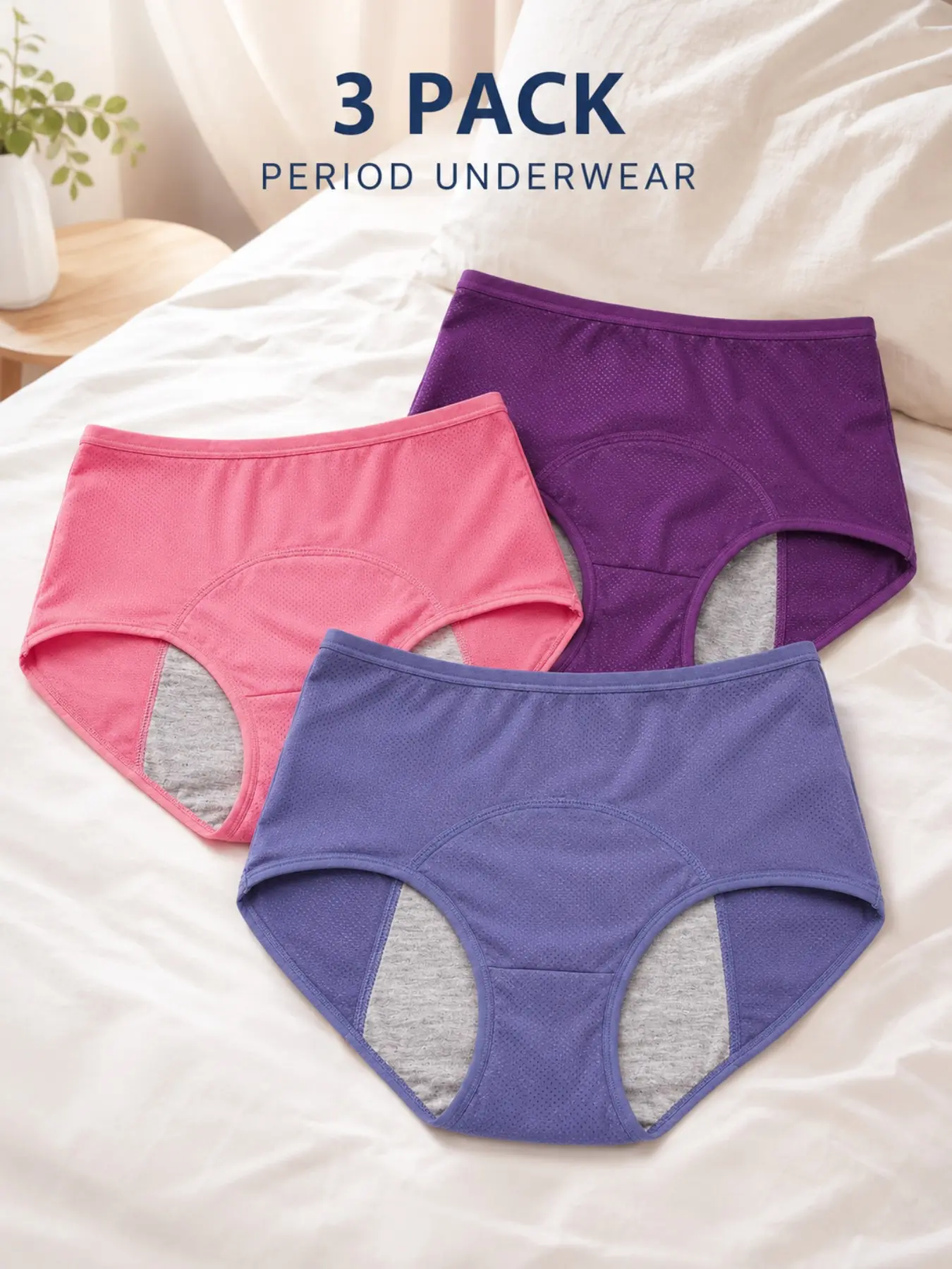 Women's High-Waist Leak-Proof Period Underwear, Comfortable Daily Menstrual Protection Triangle Panties, Elegant Slim-Fitting Design