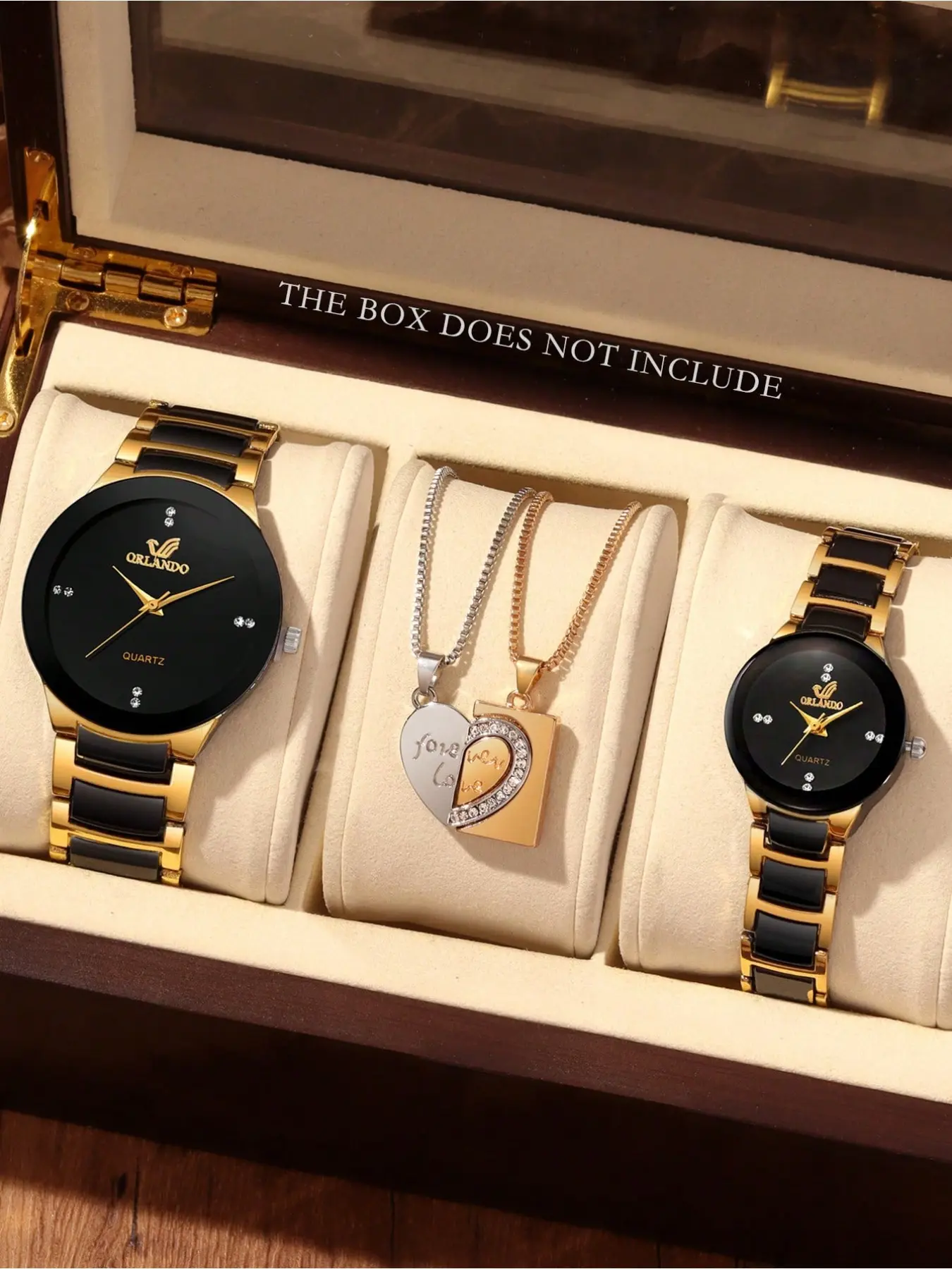 4pcs/Set Fashionable Multipurpose Casual Round Couple Watches Set, Minimalist Steel Band Analog Wristwatches Quartz Watches With Heart Pendant Necklace, Suitable For Wedding, Party, Holiday, Back To School, Christmas And Daily Wear, Best Gift For Couples