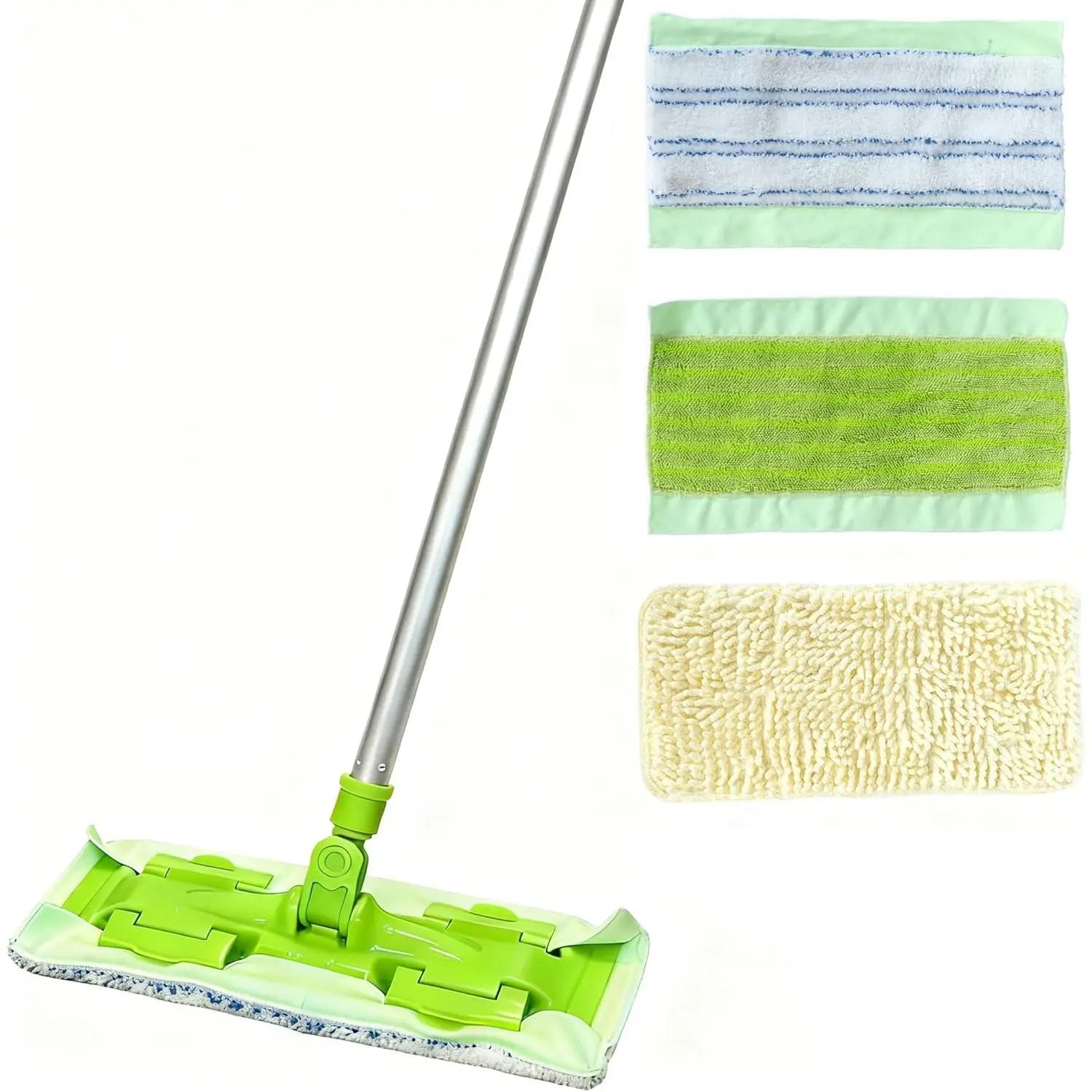 EaseYourDay Wet Dry Flat Mop with 3 Washable Pads & 4.8 ft. Long Pole