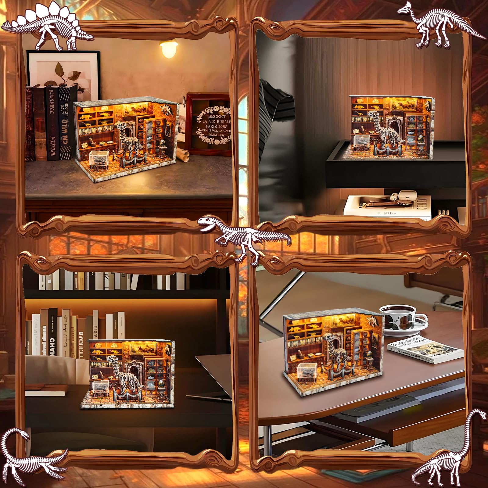 DIY Book Nook Kit, Miniature House Model Set, 3D Wooden Puzzle, Desktop Decoration, Birthday Gift, Christmas Present, Home Decor