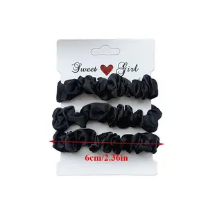 3pcs Beautiful Rubber Hair bands Hair tie Hair Accessories Satin Elastic Pigtails Ponytail Summer Women Children Candy Colorcords for graduation,gift,graduation cap