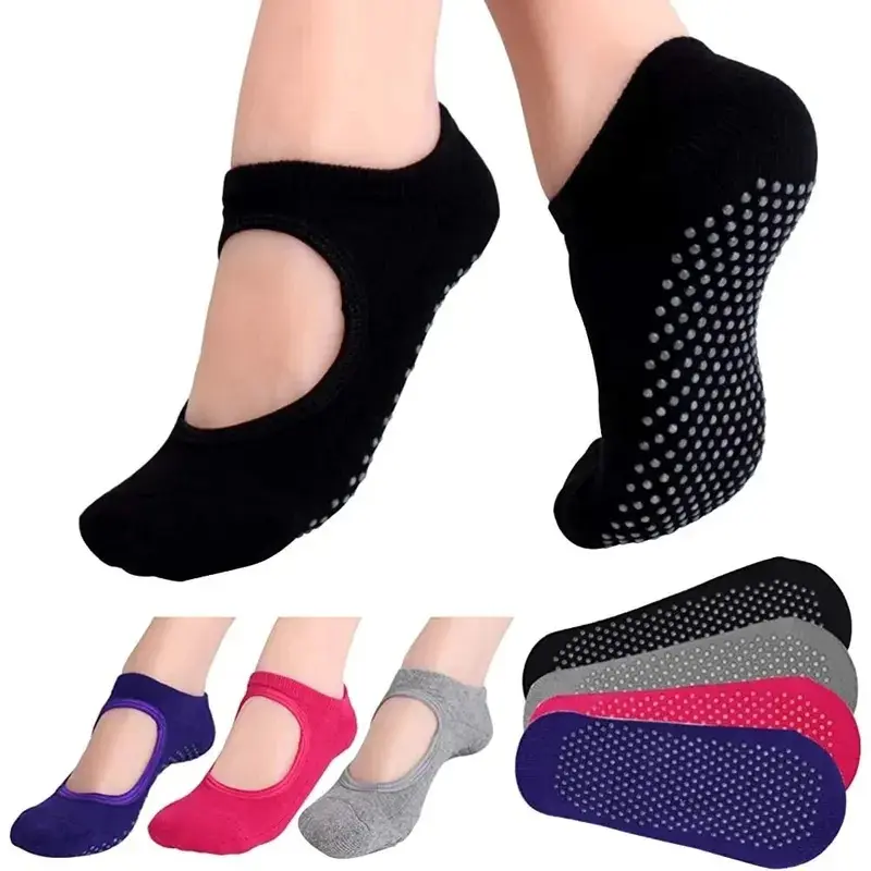 Backless Non-Fitness Yoga Socks Cotton Women Sport Pilates Socks Ballet Dance Barefoot Sock Workout Gym,compression