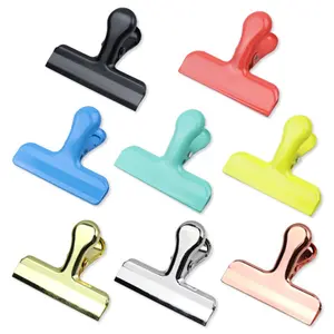 10pcs Stainless steel chip bag clips, silicone coated food clamps, airtight seal bag clips, color coded bag clips, heavy duty food clips for kitchen pantry
