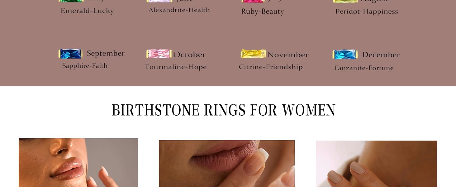 Gold Birthstone Rings for Women Non Tarnish 14K Gold Plated Adjustable Emerald Ring Cubic Zirconia Gemstone Promise Ring for Her Engagement Personalized Waterproof Jewelry Gifts for Birthday