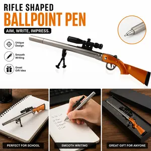 Creative Plastic Rifle Shape Gel Pens, Aesthetic Pens, Weapon Design Writing Tools, Gift Toy Stationery, Refills, 0.38mm, Cool Pens, Specialty Pen