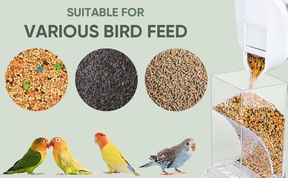 No Mess Bird Feeder & Water Dispenser Set - Automatic Feeding & Hydration, Parakeet Cage Accessories for Parrots, Cockatiels, Finches, Lovebirds & Budgies