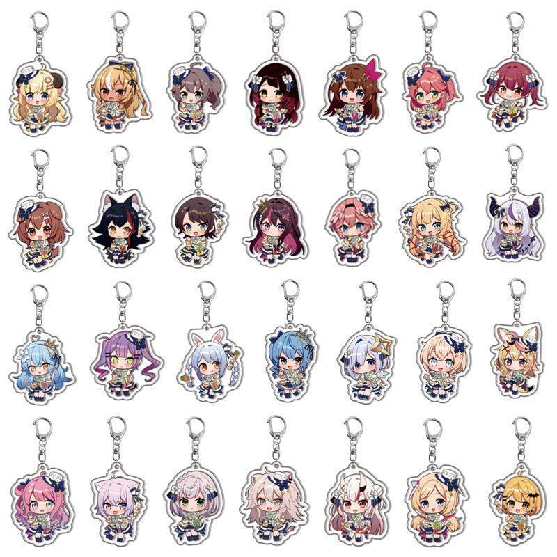 Kawaii Virtual YouTuber VTuber Acrylic Keychain Cartoon Cute Anime Hololive Production Bag Charm Creative Jewelry Accessories