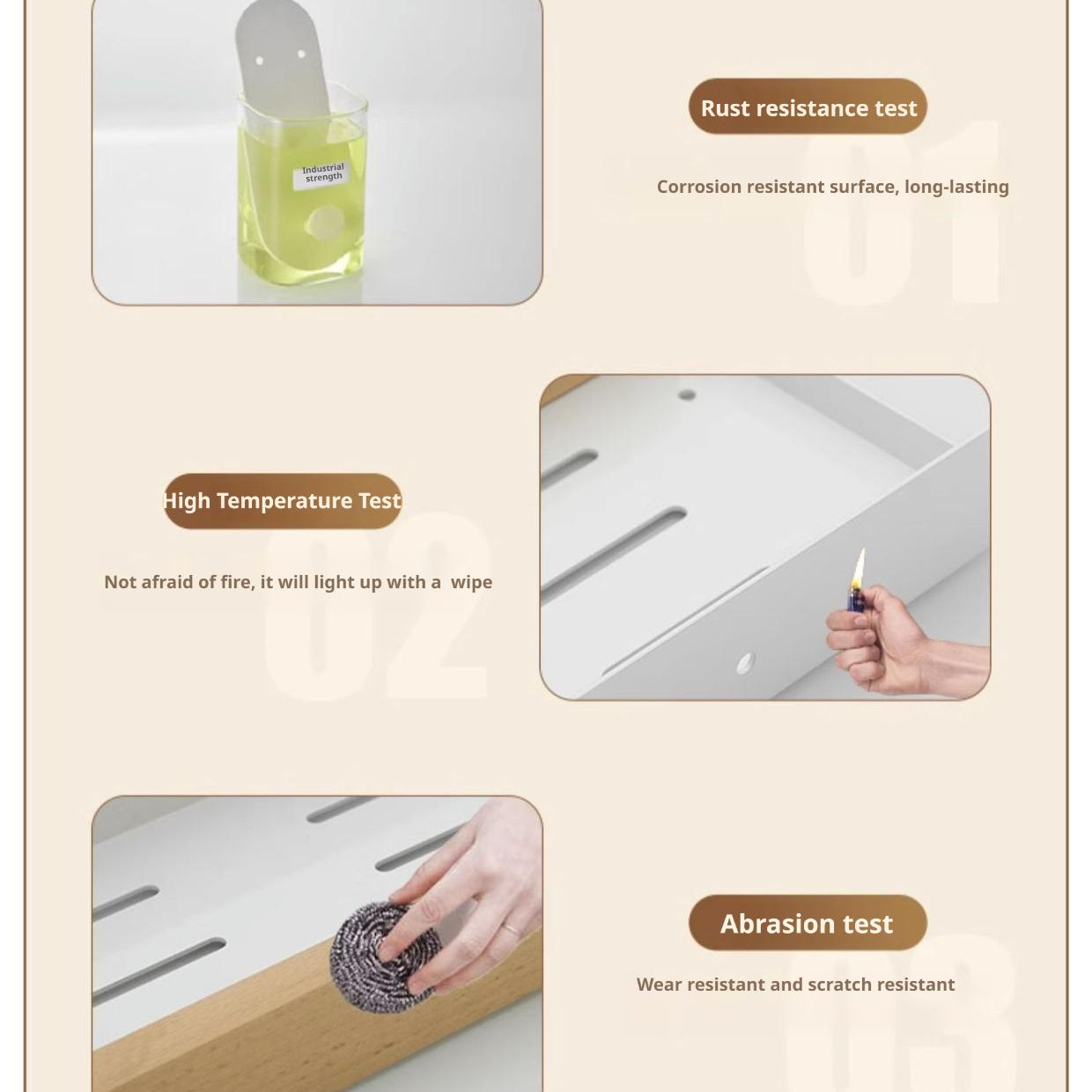 Wooden Wall Mounted Storage Rack No Drilling Required