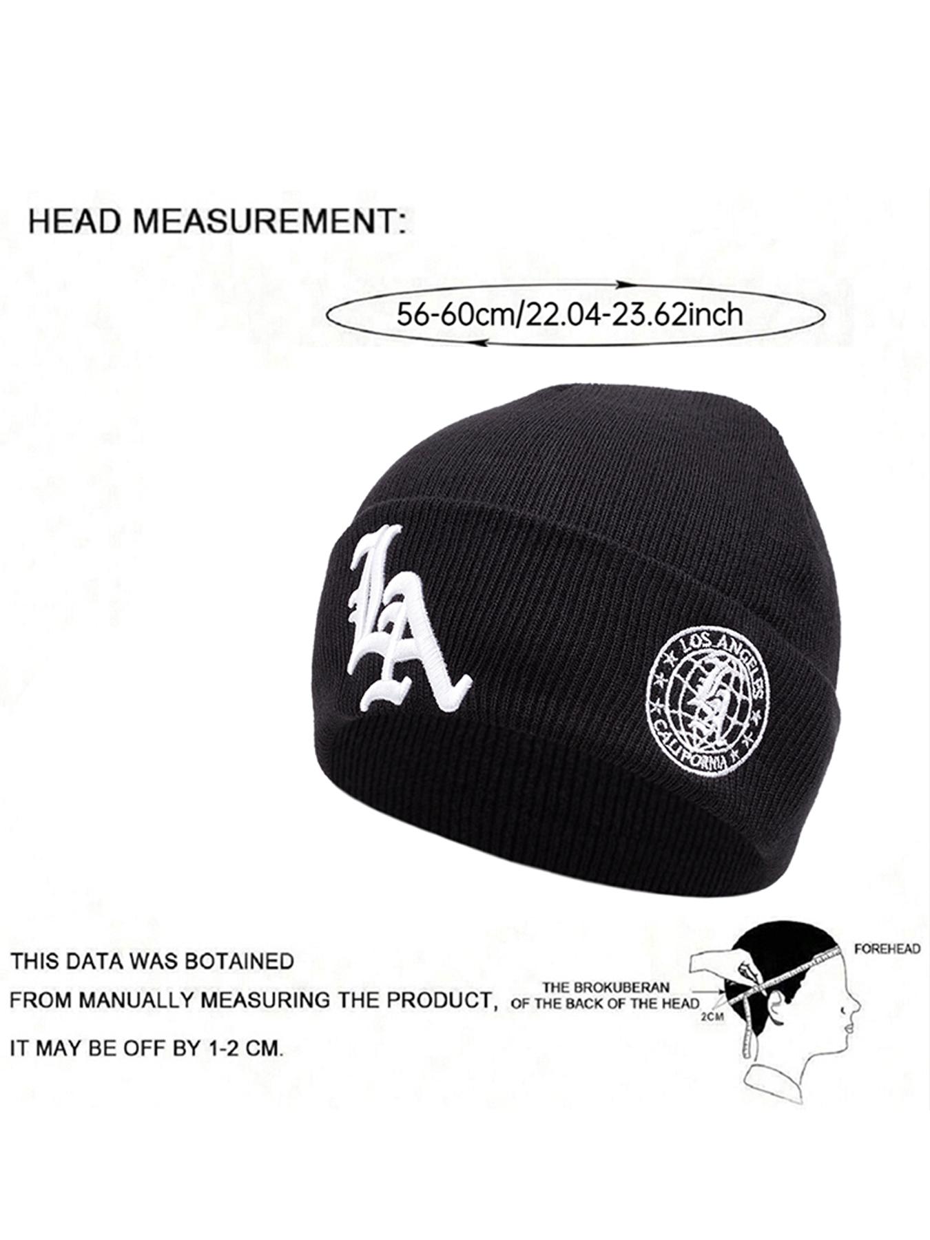 2025 New Men's LA Letter Side Earth Embroidery Winter Windproof Warm Outdoor Sports Hat Soft Bean Hat Casual Wool Hat Soft Beret Multi functional Hip Hop Knitted Hat Beanie Fitted