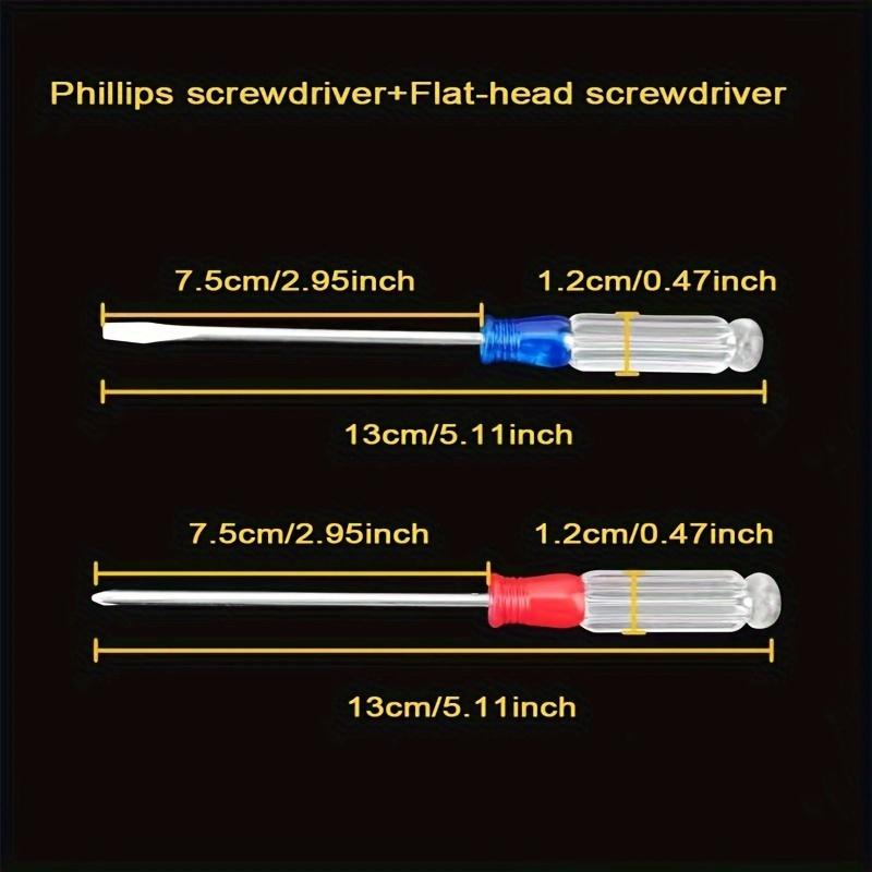 Precision Phillips Crystal Screwdriver Set - Small Slotted Head, Ergonomic Transparent Handle, Magnetic Tip for Secure Hold - Ideal for Household & Industrial Mini Projects Tool Hardware