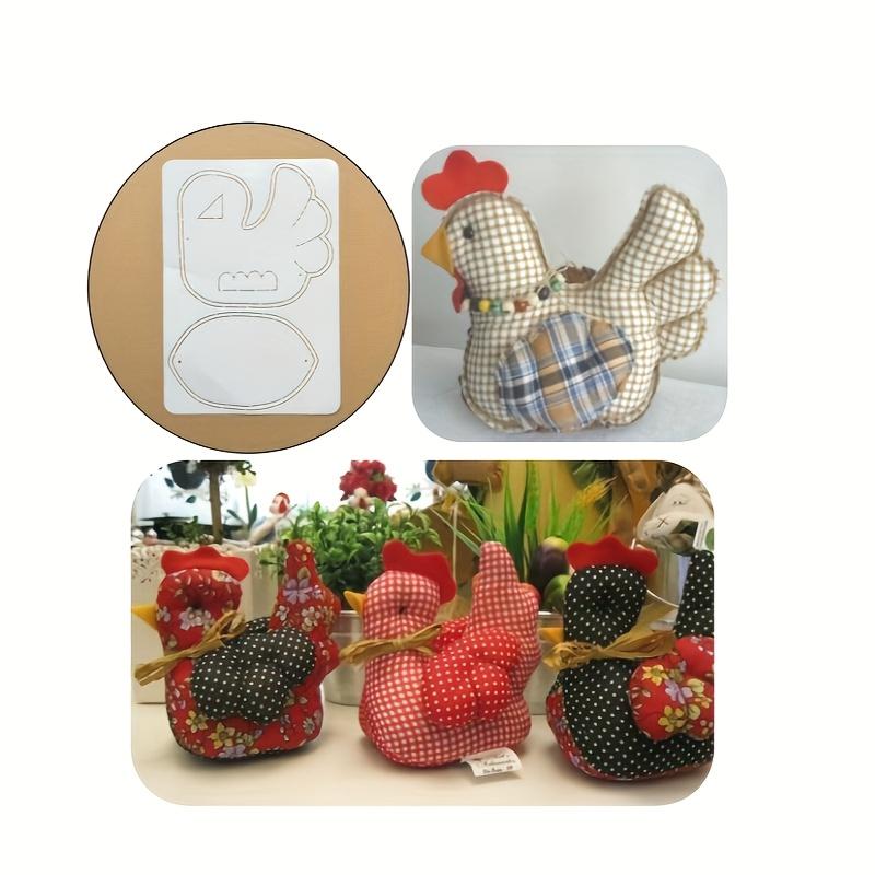 Transparent pre-cut folding template for sewing Easter large and small hens, handmade auxiliary tool for filling and sewing, DIY sewing patchwork tracing