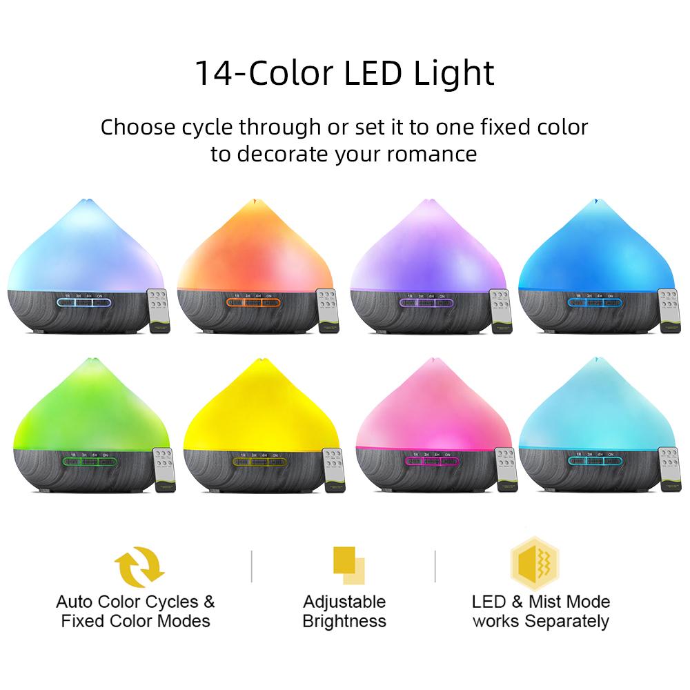 Perfect for Bedroom & Office 500ml Remote Control Aroma Diffuser, Humidifier & Mood Light with 6 Premium Essential Oils Perfect for Bedroom & Office 500ml Remote Control Aroma Diffuser, Humidifier & Mood Light with 6 Premium Essential Oils