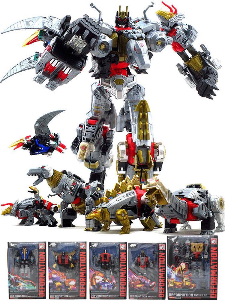 BPF 05 Grimlock Transformation Dinoking Volcanicus Tyrannosaurus Rex Tyrone Cable Dinobots 5IN1 Action Figure Robot  Toys