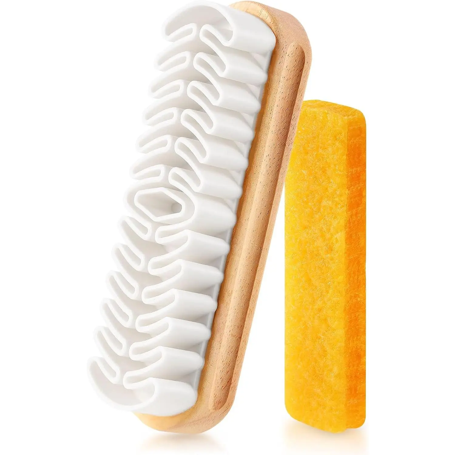 2 count Suede Shoe Brush Nubuck Leather Cleaner Shoes Shine Dauber Crepe Applicators Set with Cleaning Eraser(Brush with Eraser)