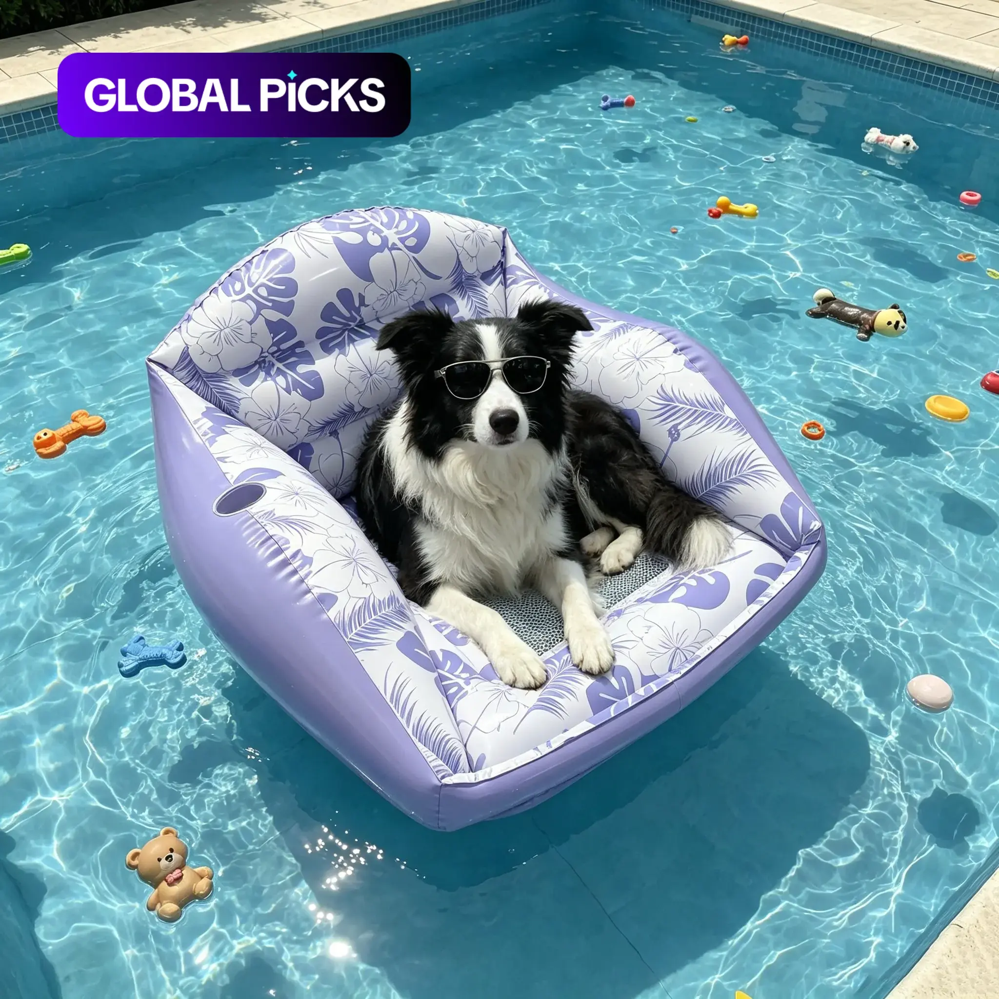 Dog Pool Toy Float Pad Lounge Chair, Mesh Seat Inflatable Pet Pool Float Chairs, Suitable for Large Dogs, Summer Outdoor Water Toy, Pool Floats Chairs #GLOBAL PICKS