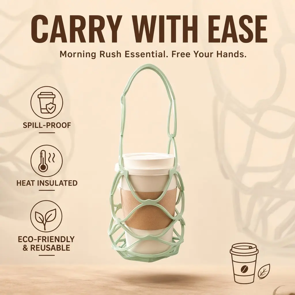 Multifunctional Mesh Silicone Coffee Bottle Coaster, Reusable Foldable Portable Cup Mat, Handheld Bottle Net Cup Pad