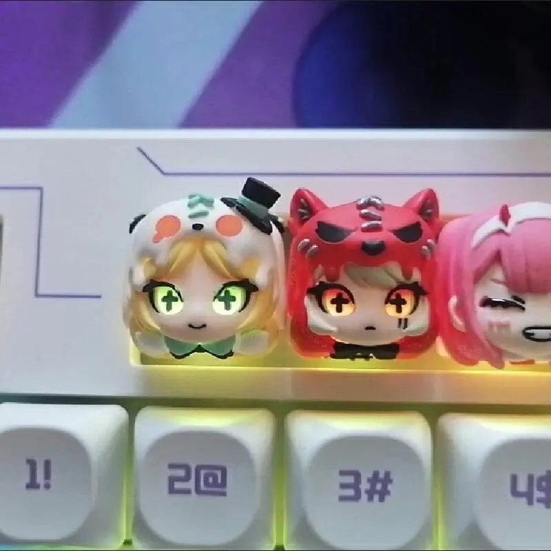 Cute Resin Replacement Keycaps - Original Kawaii Little Red Riding Hood, Alice Designs for PC Mechanical Keyboard, Decorative Esc Keycap Accessory