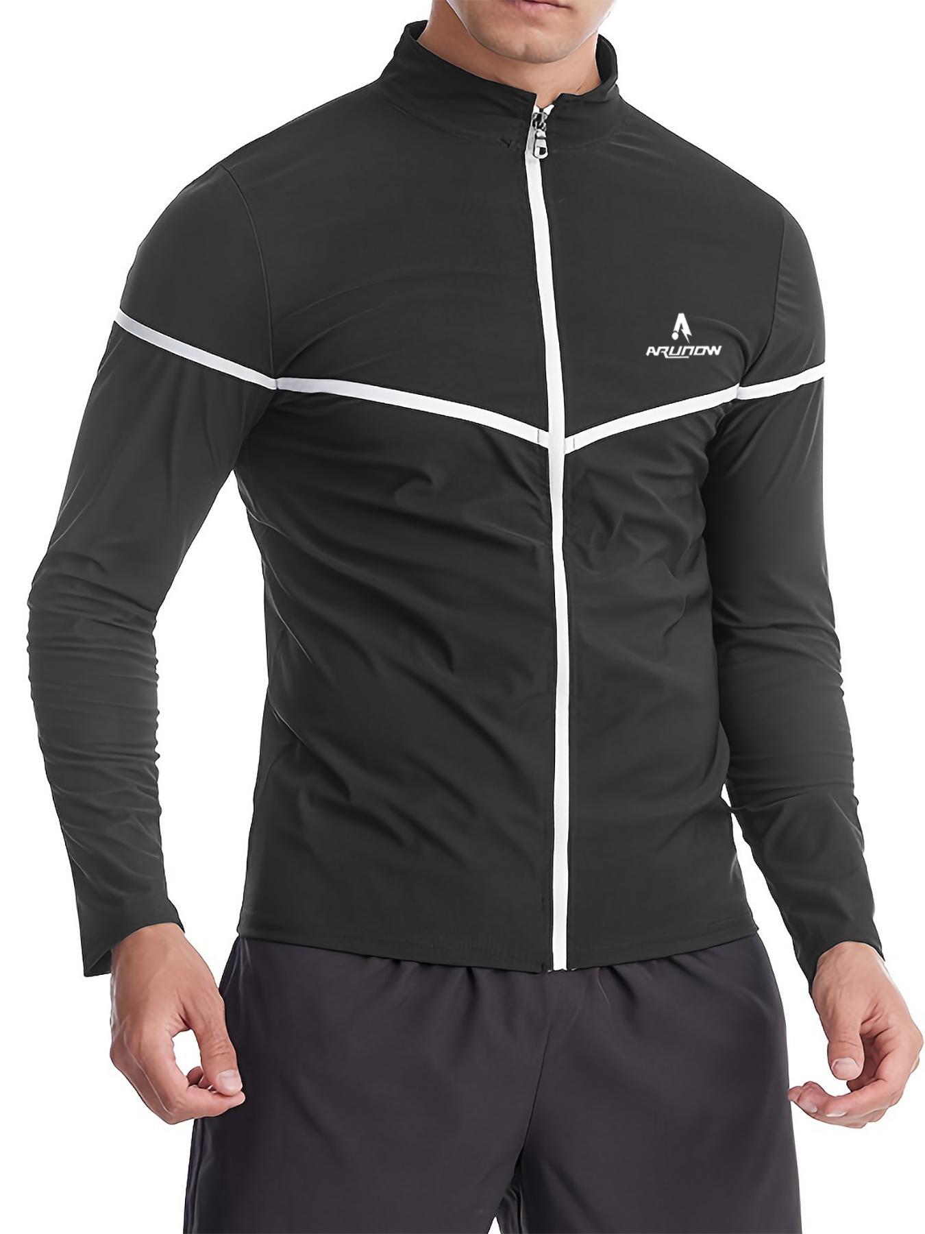 Men's Letter Print Zipper Sauna Top, Long Sleeve Funnel Neck Zip Up Sports Top, Casual Sportswear Clothing for Indoor Outdoor Wear, Sports Outerwear