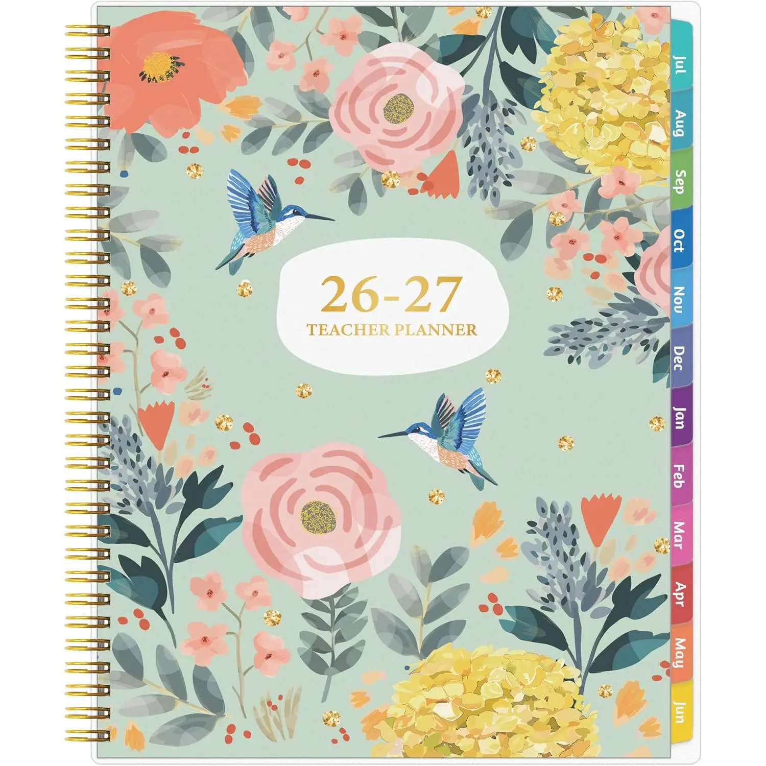 Teacher Planner 2026-2027, JUL. 2026 – JUN. 2027, Lesson Planner 2026-2027 Academic Year, with Tabs, Thick Paper, 2-Sided Pocket, 8.6″ x 11″ Daily Weekly and Monthly Calendar with 8 Periods