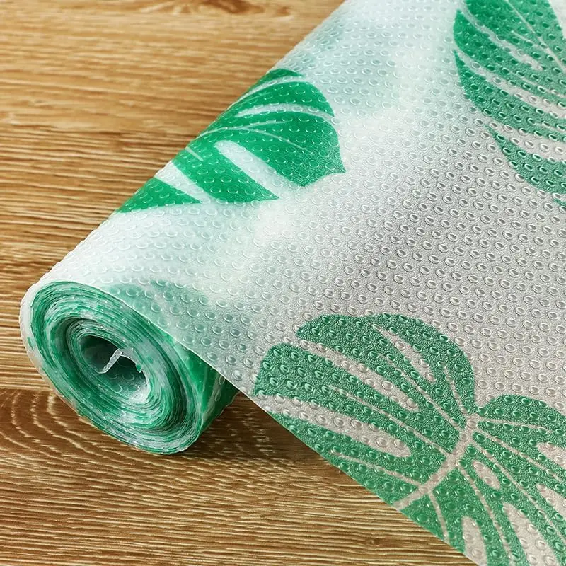Monstera Tropical Non Adhesive  Washable Shelf Liner | Decorative Contact Paper for Drawers Cabinets Pantry Closet Fridge Storage
