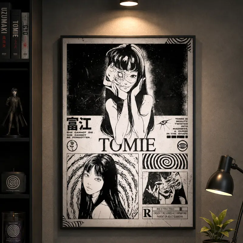 Tomie Horror Manga Poster, Junji Ito Wall Art, Japanese Gothic Print, Dark Aesthetic Anime Decor, Creepy Manga Artwork, Horror Wall Art, Anime Room Decor, Otaku Wall Decor |   Unframed