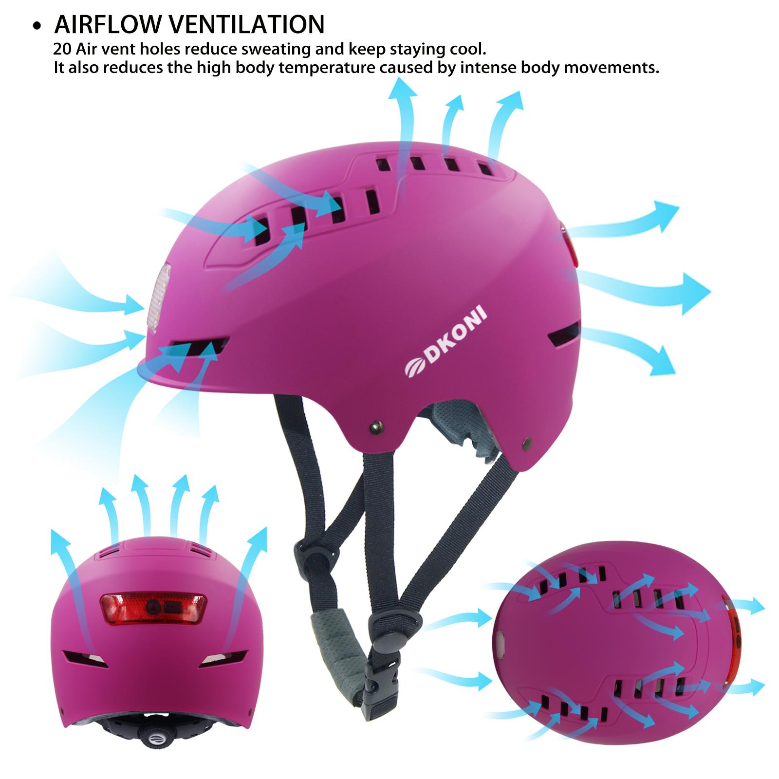 EBike Helmet with USB Rechargeable LED Lights - Adult Bicycle Commuter Helmet with Front & Back Safety Light