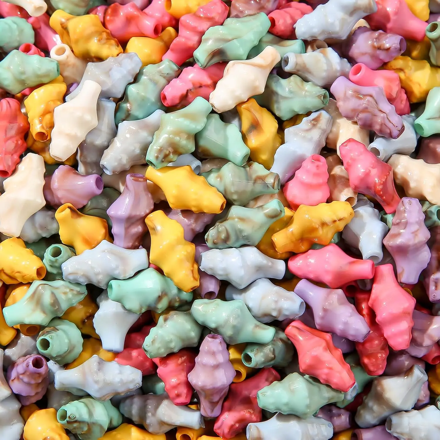 200-Count Sea Theme Bead Kit - Starfish Beads, Turtle Charms, Summer Hawaii DIY Beading Supplies for Jewelry Making Bracelets