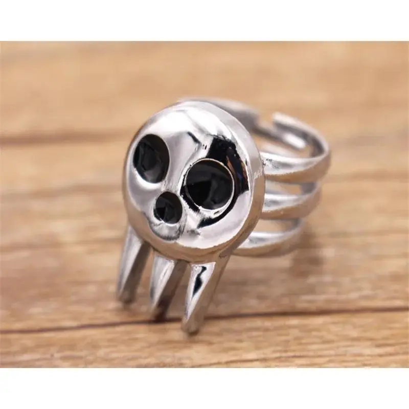 Anime Death The Kid Cosplay Rings Unisex Opening Adjustable Skull Ring Prop Jewelry Accessories