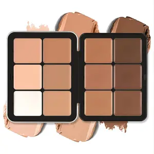 12 Color Professional Color Correcting Concealer Foundation Palette, Long-Wearing Full Coverage Corrector for Under Eye Dark Circles, Acne, Blemishes & Redness