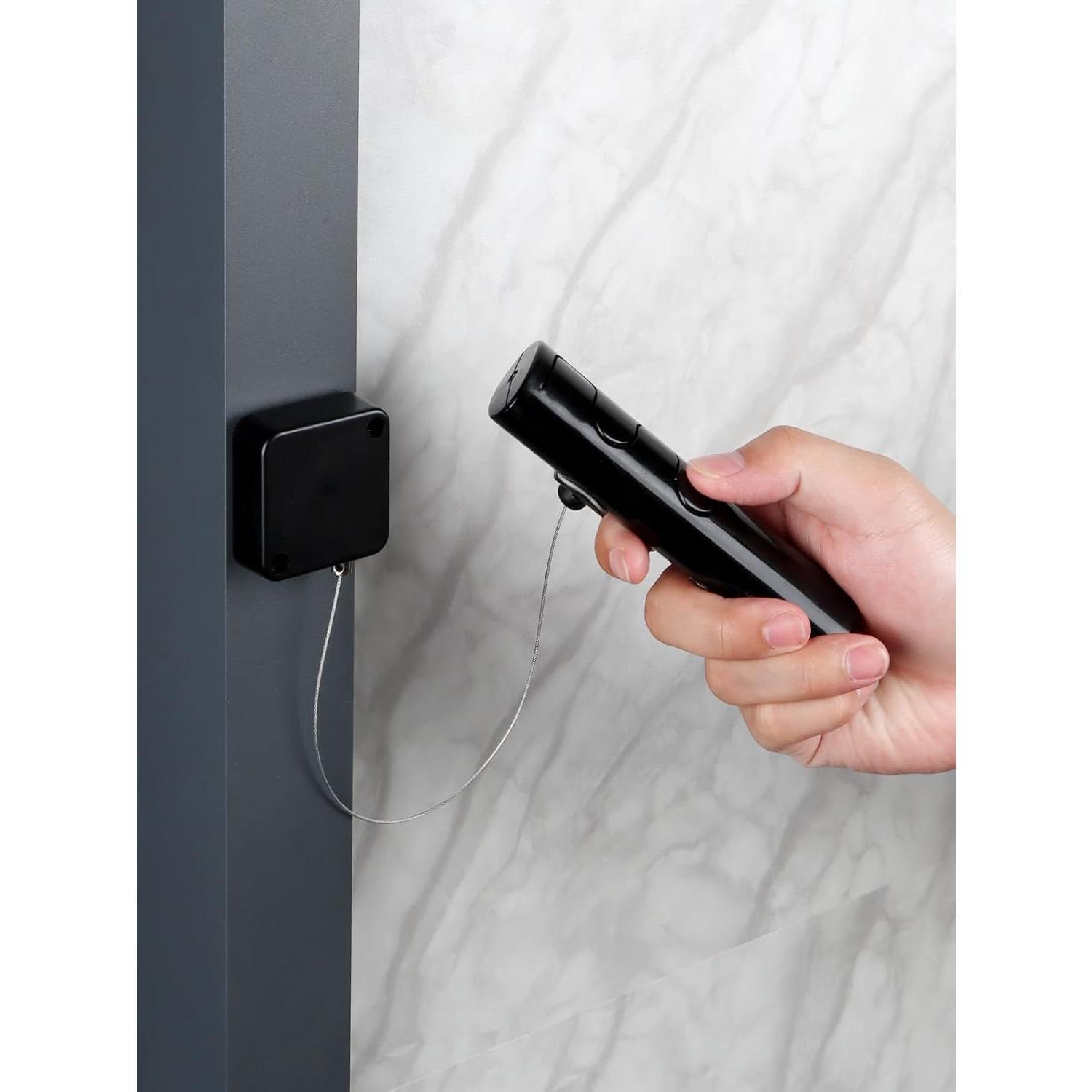 Retractable 90cm Remote Control Cable Tether Lock with Adjustable Locking Leash Length Clasp for TV Remote Control, Gaming Controller & Tablets Home Wireless