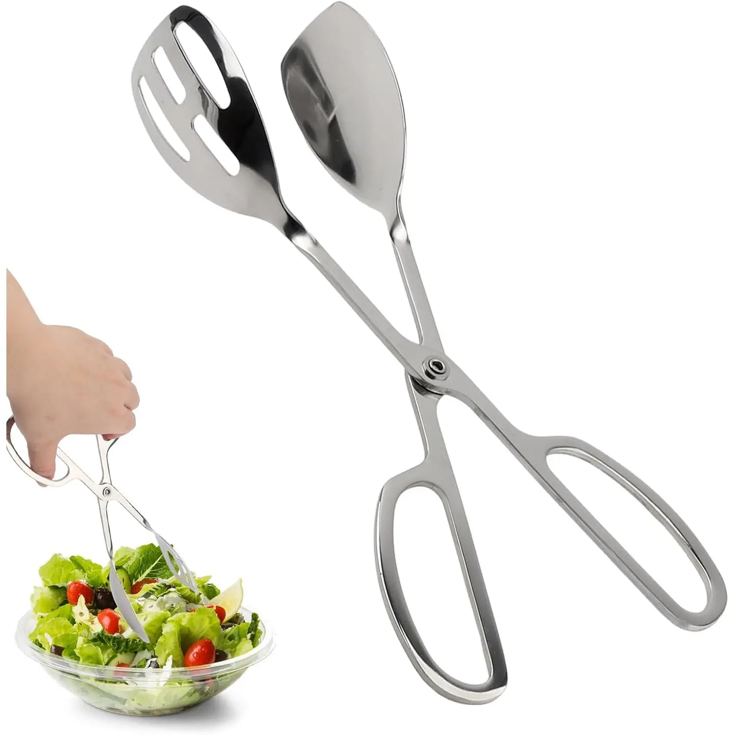 10-Inch Salad Tongs for Serving, Scissor Style Kitchen Tongs for Cooking | for Buffet Serving Tongs for Cooking, Grilling, Salad Serving Utensils