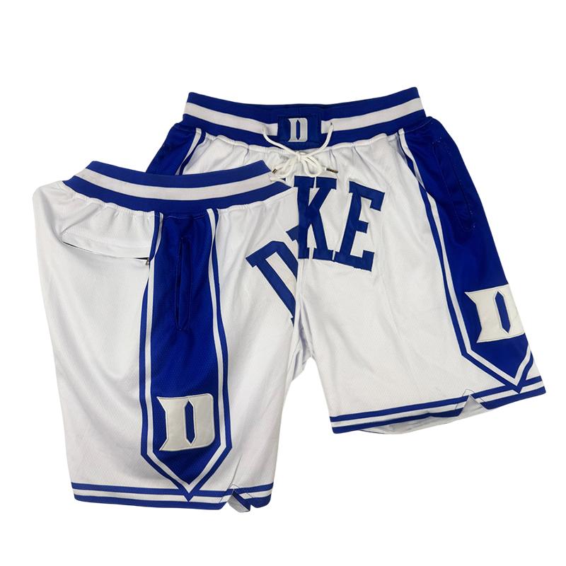 UKE 2026 Summer Basketball Shorts with Four Pockets Sewing Embroidery Lettering Breathable Retro Style for Outdoor Sports Beach Large Size Black White Blue