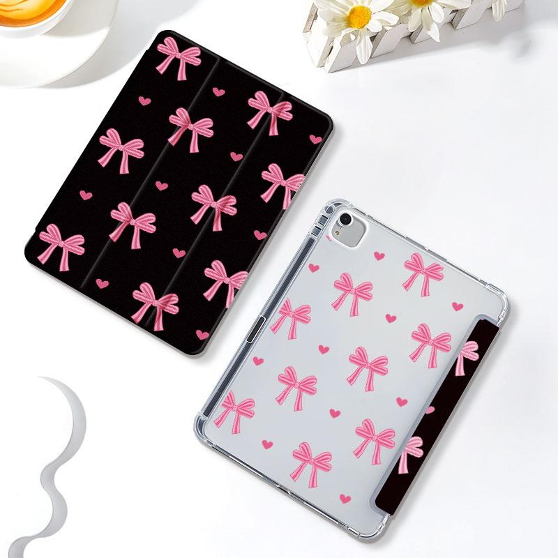 Cute Bow Pattern Tablet Case with Pen Slot, 1 Count Drop and Scratch Resistant Tablet Protective Cover, Tablet Casing, Tablet Accessories Compatible with iPad / Samsung / Huawei / Lenovo / Xiaomi
