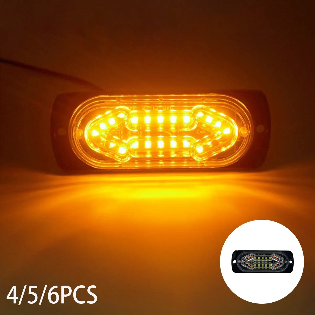 LED Truck Grille Strobe Light Kit with Wireless Remote Control, High-Brightness Amber Warning Light, Waterproof Emergency Flashing Marker Light for Trucks, SUVs, Vans, and Construction Vehicles