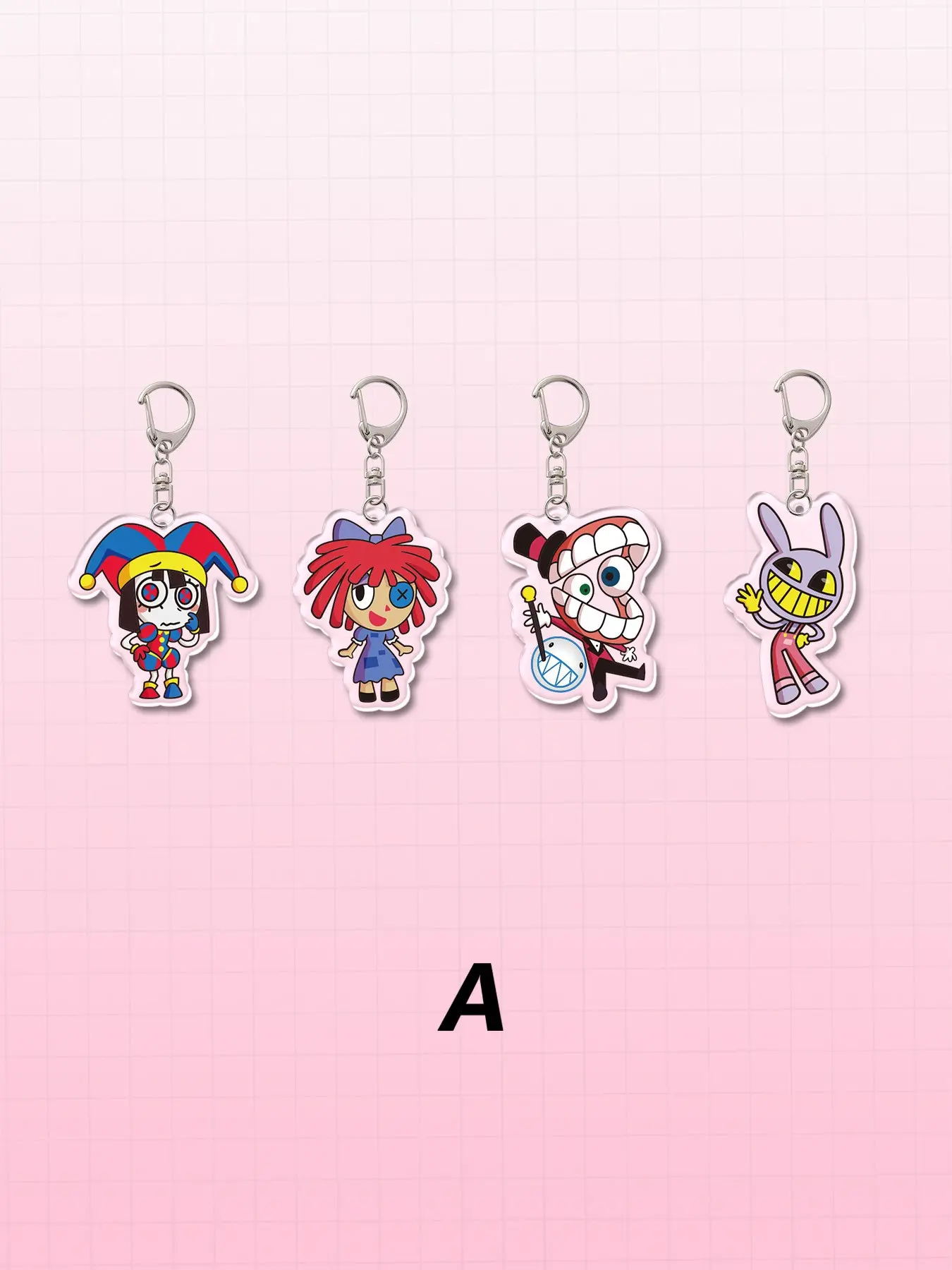 4-Pack Acrylic Cute Cartoon Keychains, the Amazing Digital Circus Theme, Bag Accessories, Wallet Charms, Friend Gifts, All Seasons