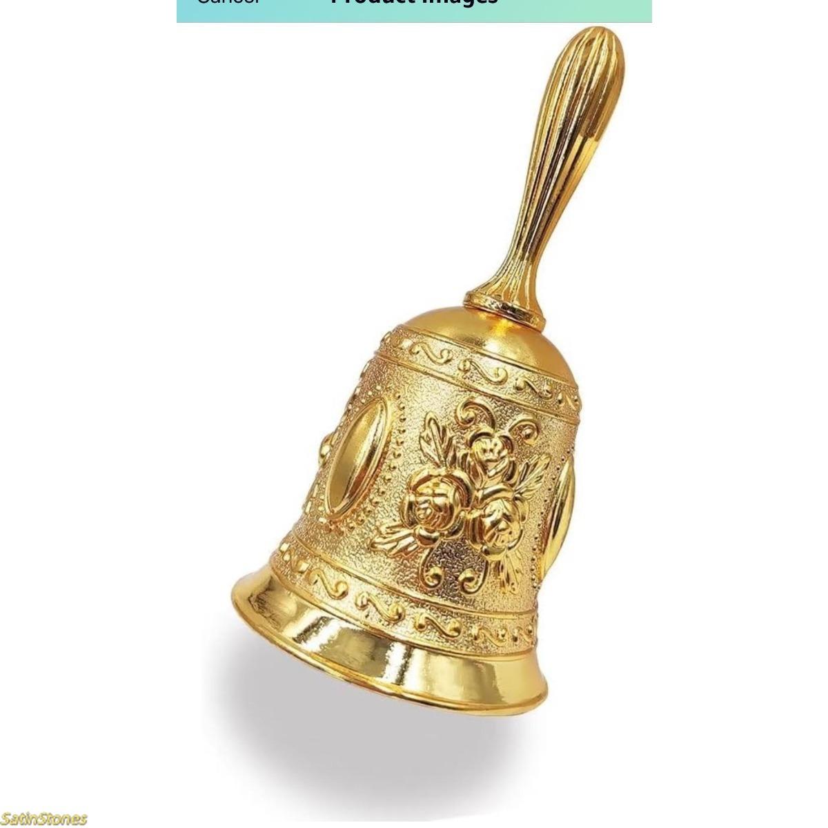 1-piece gold handbell - ochun/obatala. Wedding decoration services require unique jewelry for Christmas decorations, meditation, and spiritual retreats.