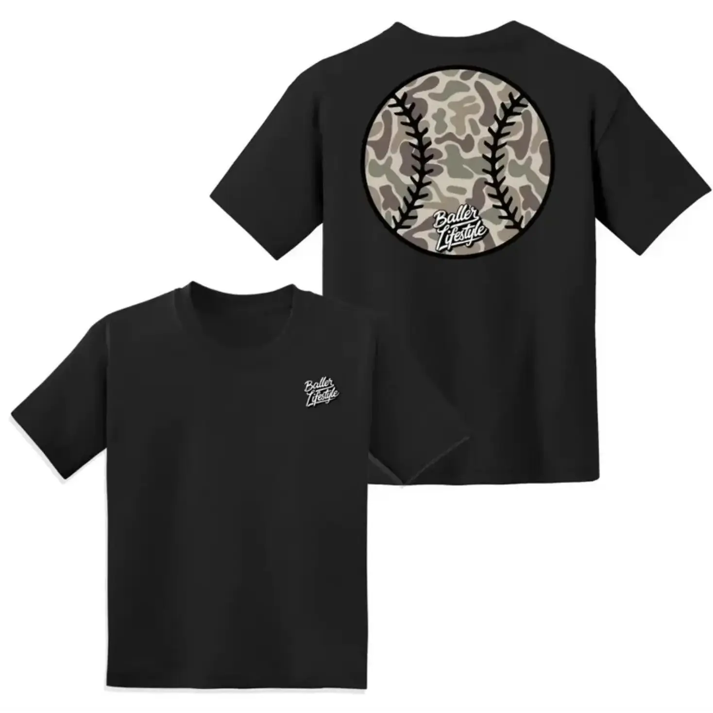 Camo Baseball Baller Lifestyle  T-Shirt, Baseball  Shirt,  Outdoor Clothing, Back to School Shirt, Shirt Available In Sizes S-3XL
