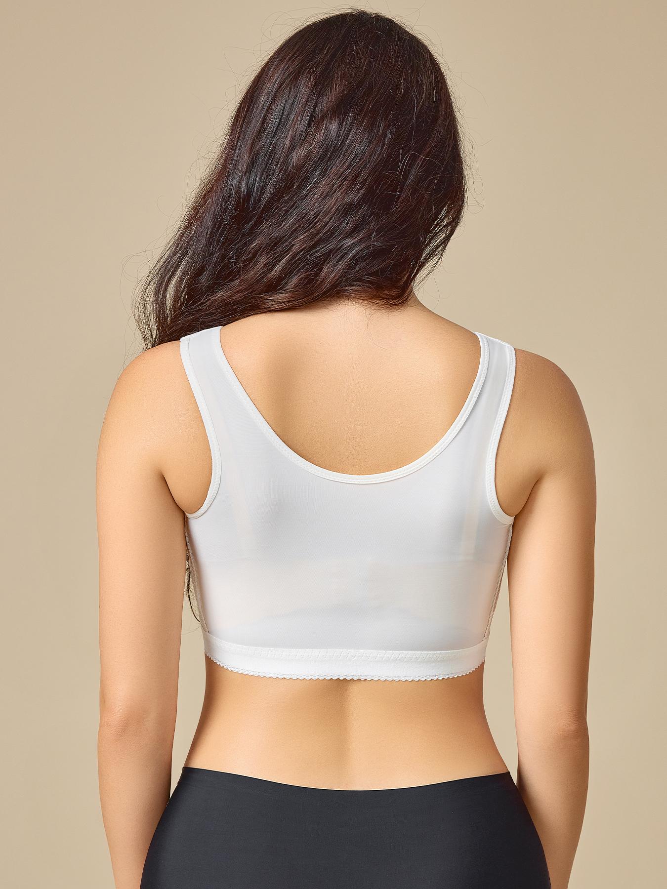 Women's Plain Hook Closure Buckle Front Lingerie Top, Push Up Bra, Supportive Wireless Bra, Comfortable Compression Adjustable Support Straps Lingerie Top, Women's Underwear for All Seasons