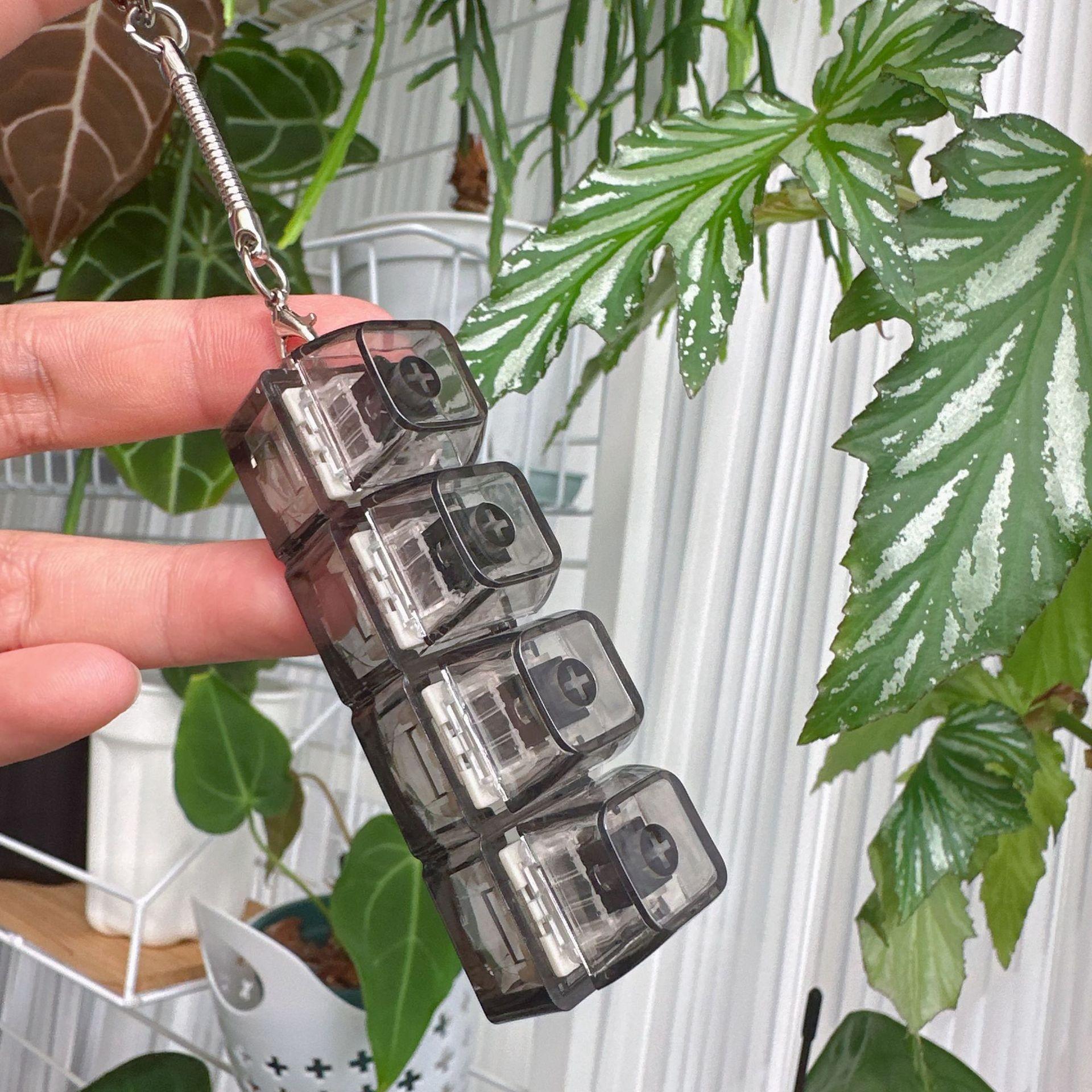 keyboard fidget clicker keys decompression toy keychain pendant