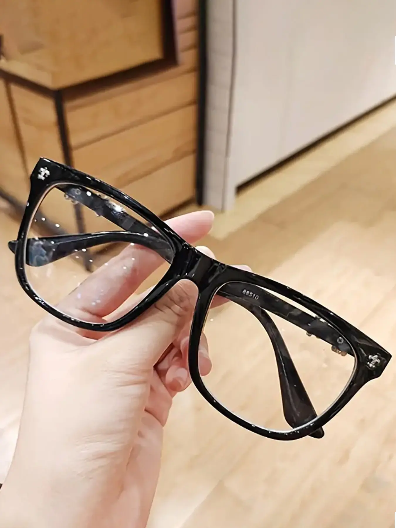 Vintage Literary Square Frame Glasses, Nerd Glasses, Elegant Simple Design, Fashionable Slim Fit Unisex Eyewear, Anti-Blue Light, All Seasons