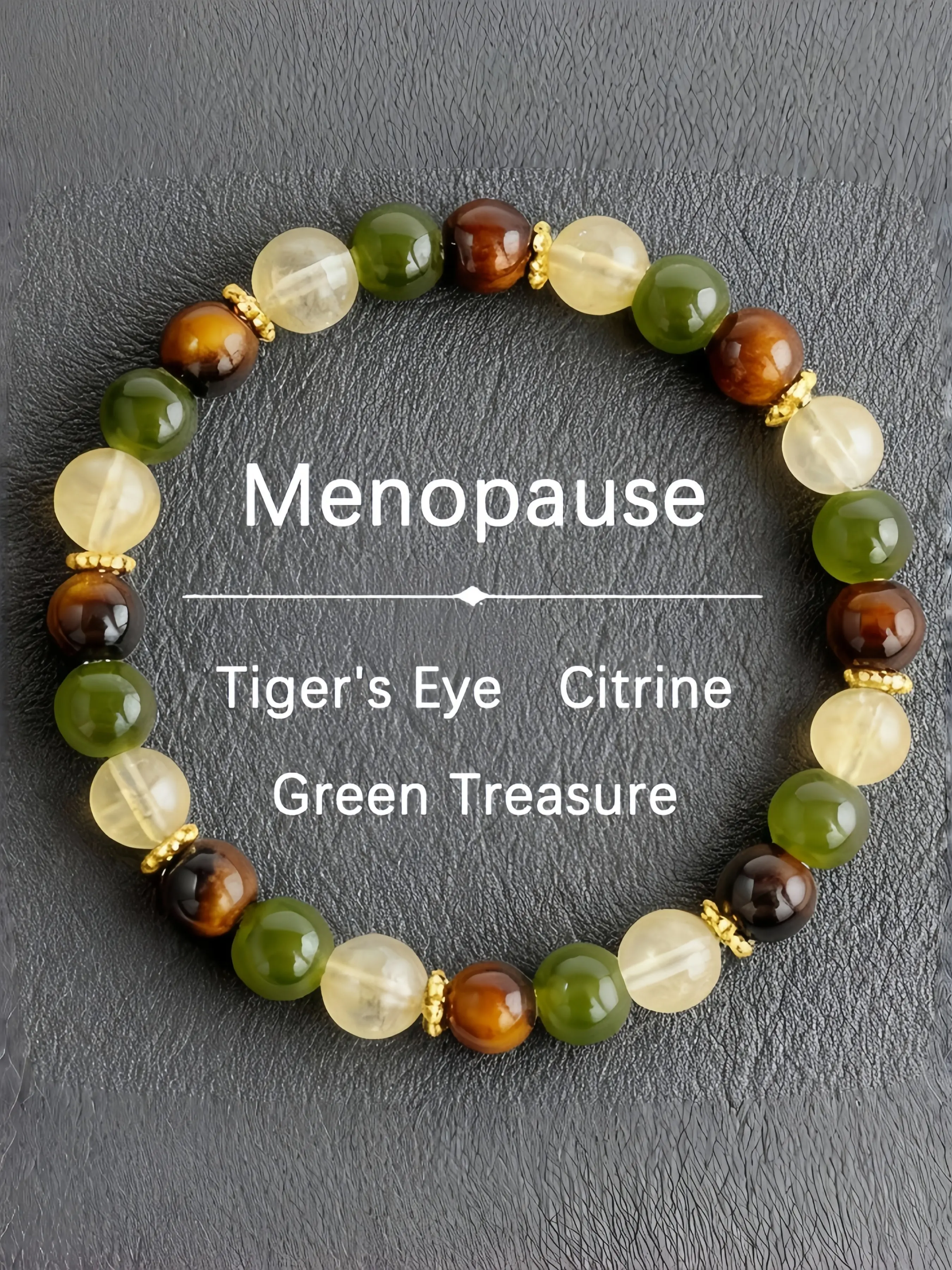 Menopause Exclusive Crystal Tiger Eye BeadBracelet, Ghost Blessing, Hormone Balance, CalmHot Flashes, Women's Healing Crystal Jewelry, Crystal Beaded Bracelet