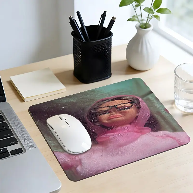 Humorous Aesthetic Mouse Pad, Funny Desk Mat Small Cute, Non-Slip Mousepad Rubber Base Stitched Edges, Laptop Gaming Mouse Pads Office, Home Desk Decor Protector, Computer Accessories Gift, Work Daily Use