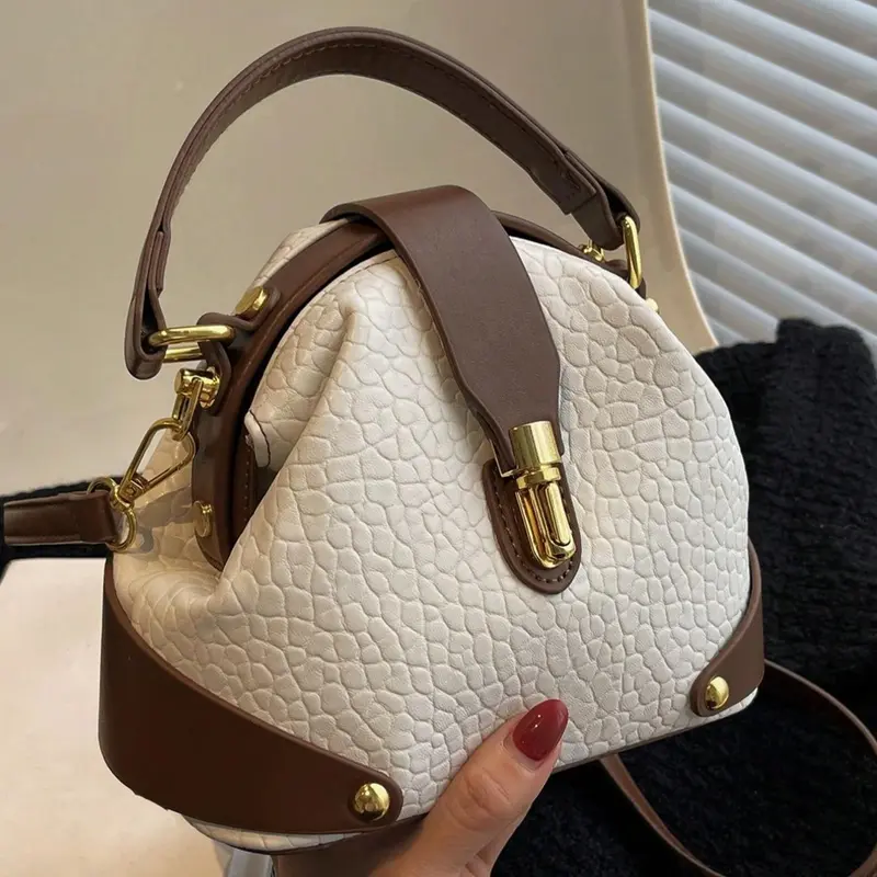 【Black Friday】2026 Fall & Winter Women's Elegant Colorblock Handbag, Fashionable PU Leather Crossbody Bag, Casual Trendy Versatile High-end Commuting Bag