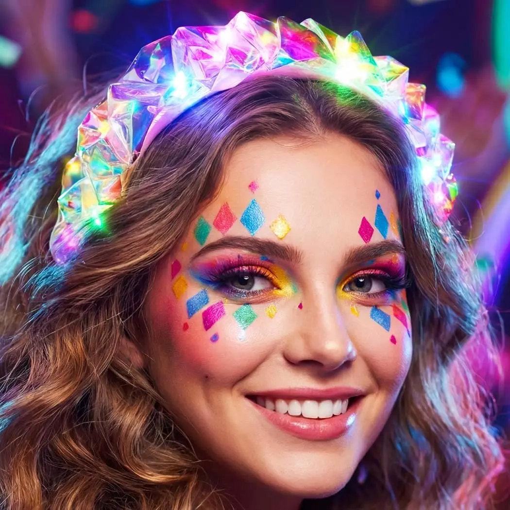 Light Up Headband LED Headbands Glow Party Concert Hair Accessories for Women (Blue)