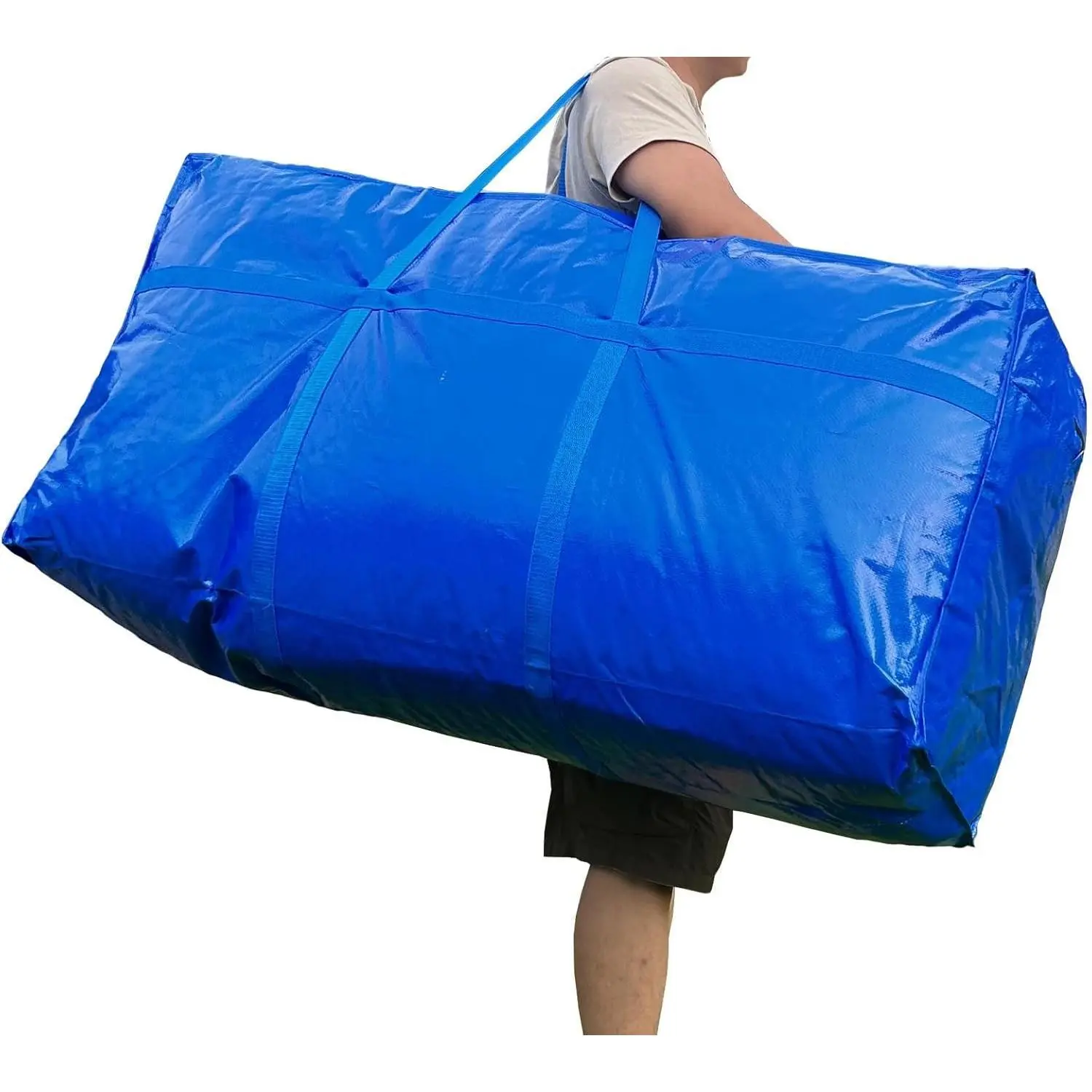 66 Gallon Extra Large Storage Bags, Huge Heavy Duty Moving Bags with Zipper and Stronger Handles, Big Foldable Duffle Bag for Travel, Waterproof Material Protects from Dust and Moisture, Giant XXL Big Tote for College, Christmas Tree