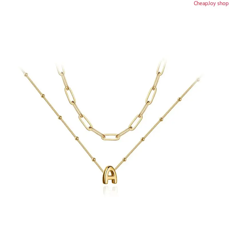 2026 Women's Dainty Initial Necklace Set - Hypoallergenic, Fashionable, Exquisite Layered Paperclip Chain Choker, Personalized Pendants, Mothers Day Gift Ideas, Exquisite Jewelry Gift for Birthdays summerwins